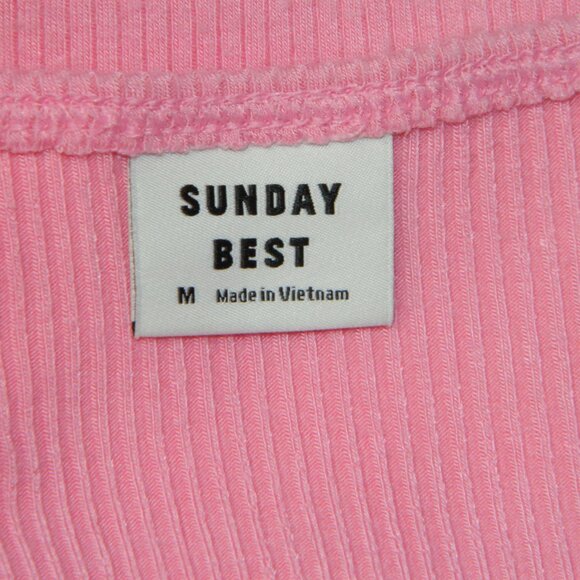 Sunday Best Aritzia Bubble Gum Pink Ribbed Tank Dress Size Medium - Picture 12 of 14